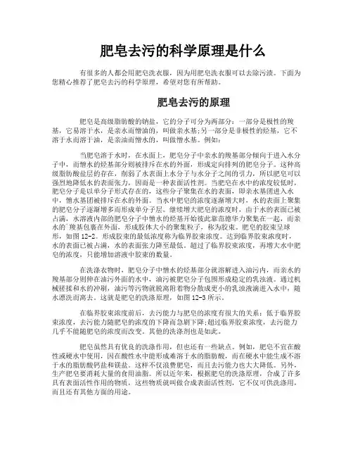 肥皂去污的科学原理是什么