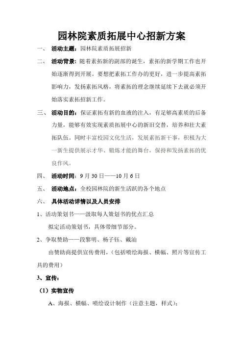素拓招新方案