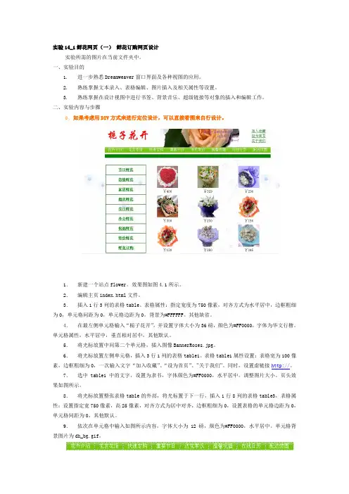 鲜花网页案例