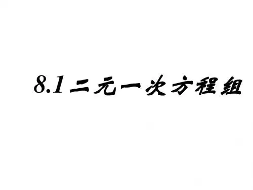 8.1二元一次方程组