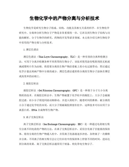 生物化学中的产物分离与分析技术