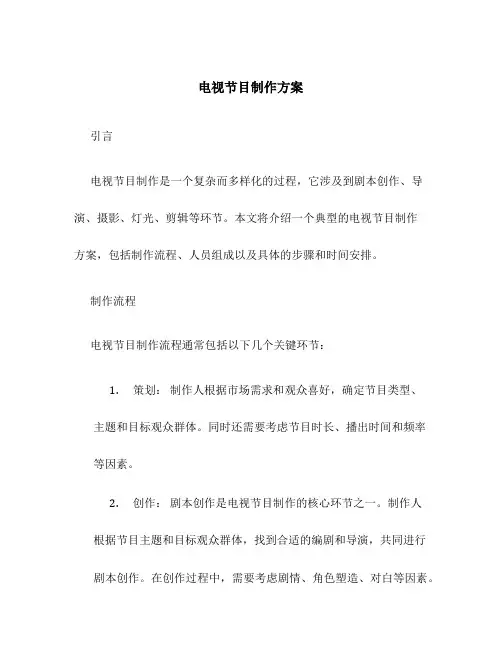 电视节目制作方案