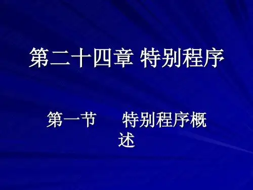 第二十四章 特别程序
