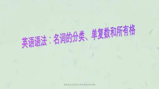 英语语法名词的分类单复数和所有格课件