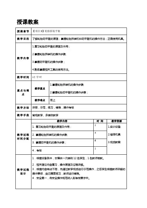 轮胎拆装动平衡