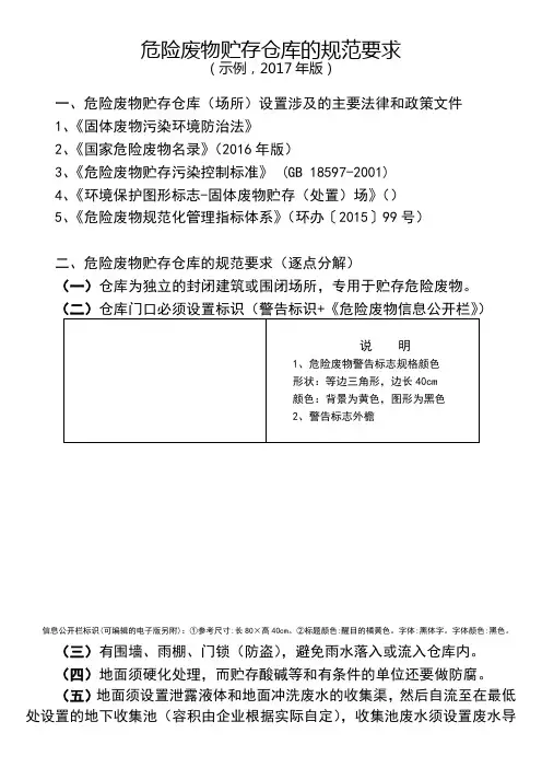 危险废物贮存仓库的规范要求