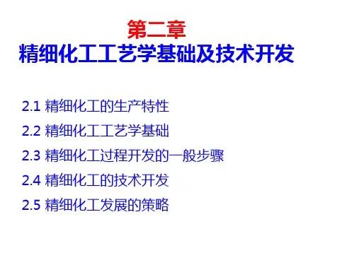 青科大精细化工工艺学2工艺学基础及技术开发精品PPT课件