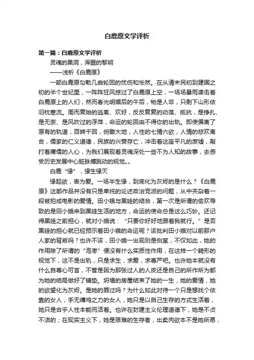 白鹿原文学评析