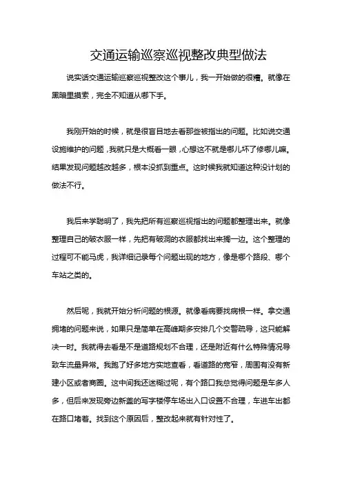交通运输巡察巡视整改典型做法