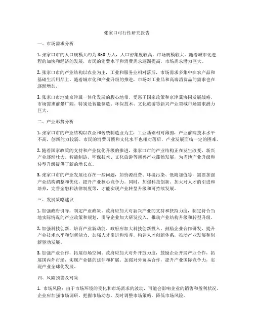 张家口可行性研究报告
