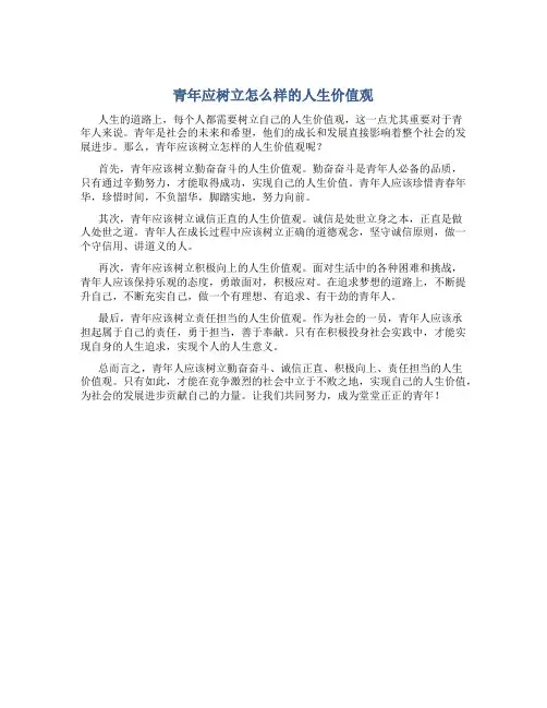 青年应树立怎么样的人生价值观