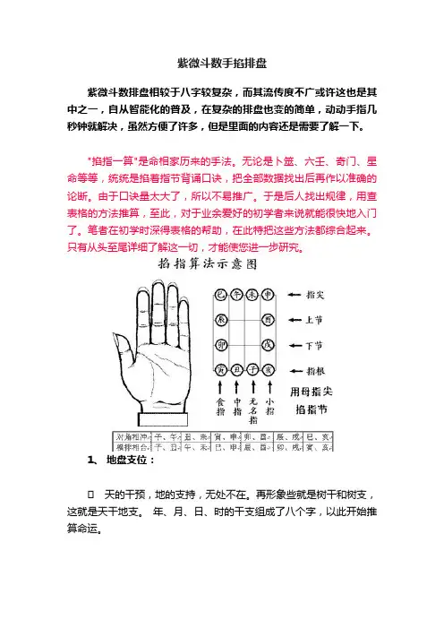 紫微斗数手掐排盘