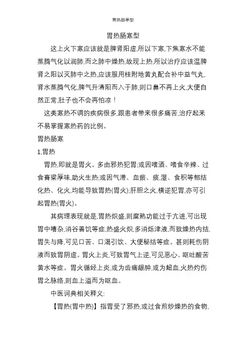 胃热肠寒型