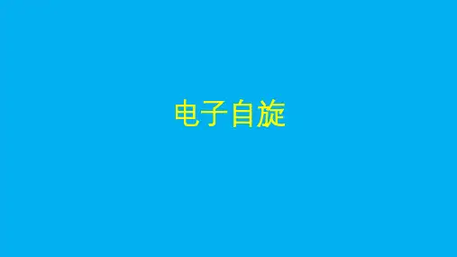 高二物理竞赛课件：量子力学之电子自旋