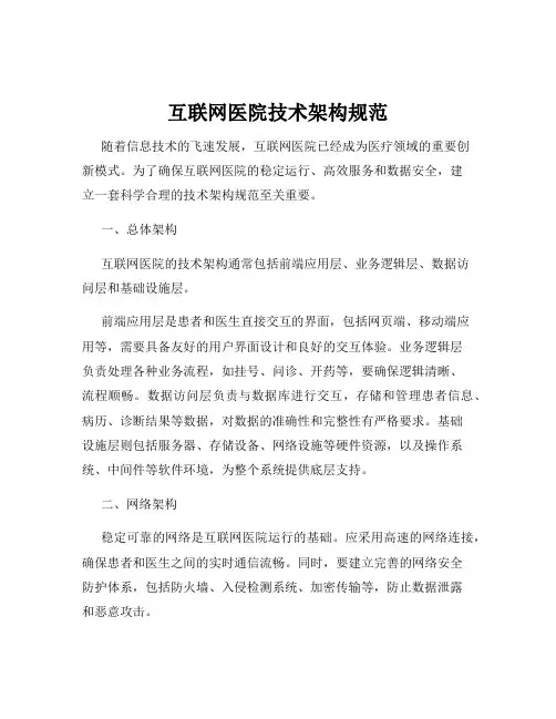 互联网医院技术架构规范