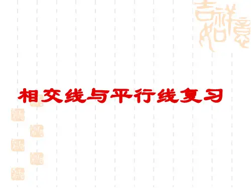 中考总复习---相交线与平行线复习PPT课件