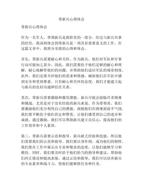 带新兵心得体会