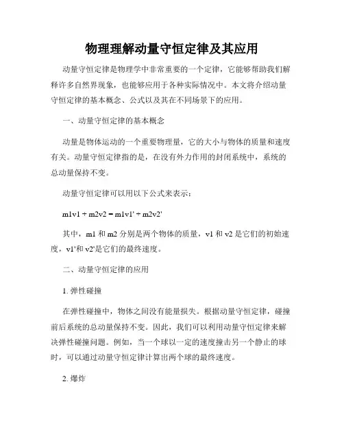 物理理解动量守恒定律及其应用