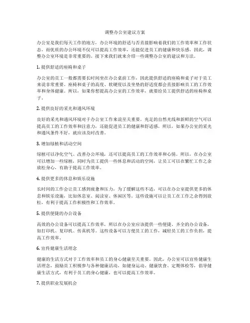 调整办公室建议方案