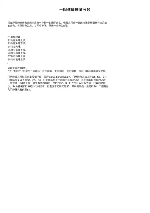 一图读懂肝脏分段