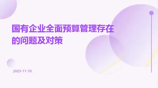 国有企业全面预算管理存在的问题及对策