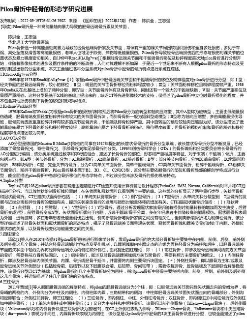 Pilon骨折中胫骨的形态学研究进展