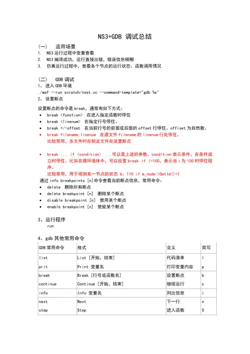 ns3+gdb调试经验