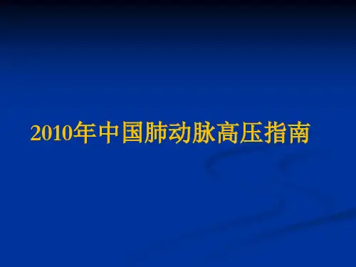 2010 中国肺动脉高压指南