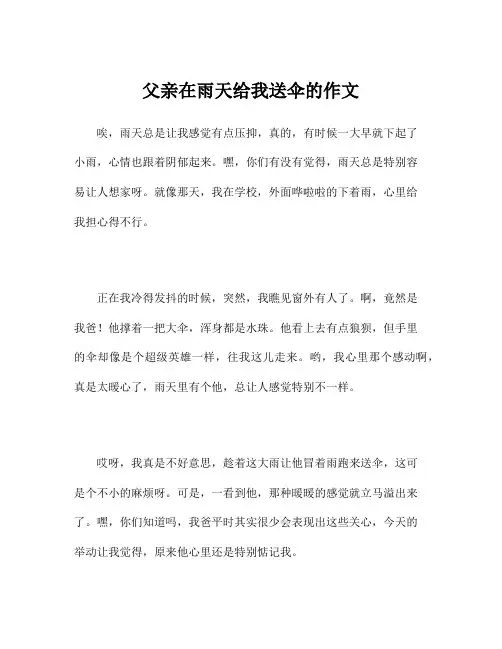 父亲在雨天给我送伞的作文