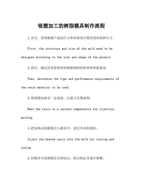 吸塑加工的树脂模具制作流程