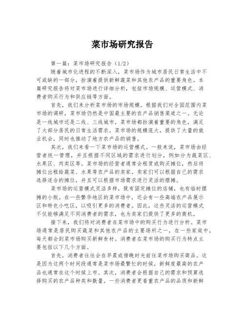 菜市场研究报告