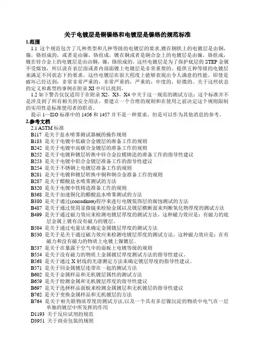 电镀规范标准