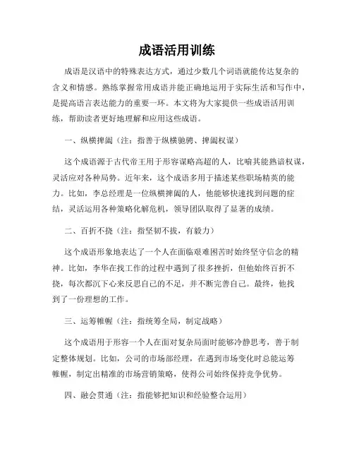 成语活用训练