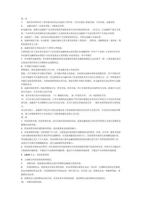 (完整版)张亦春《金融市场学》复习资料