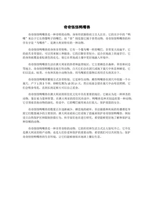 奇奇怪怪鸭嘴兽