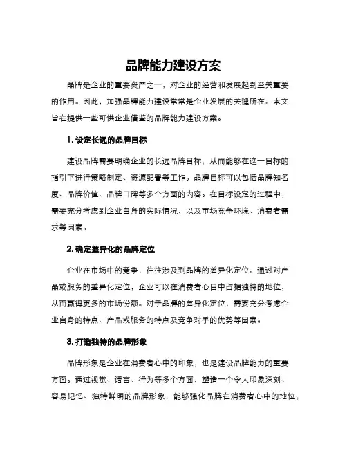 品牌能力建设方案