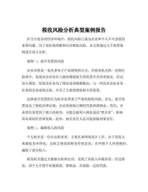 税收风险分析典型案例报告