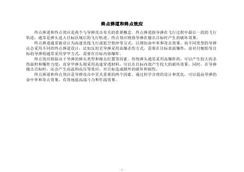 终点弹道和终点效应