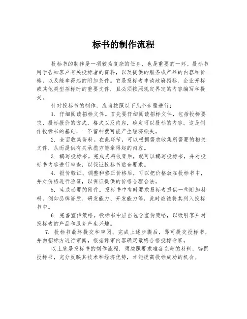 标书的制作流程
