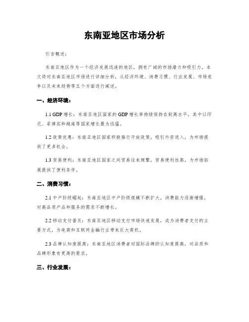 东南亚地区市场分析