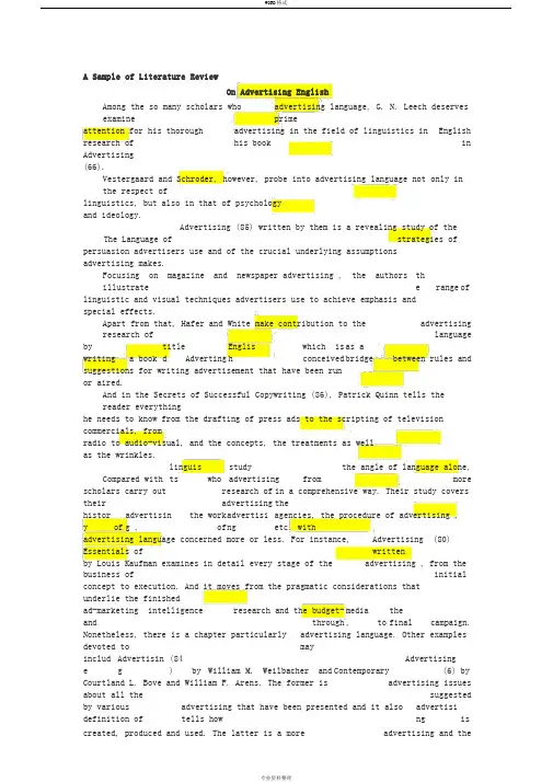 ASampleofLiteratureReview(英文文献综述模板)
