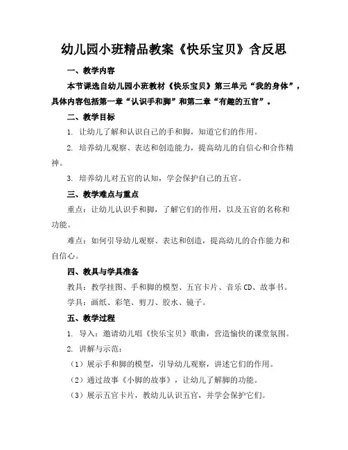 幼儿园小班精品教案《快乐宝贝》含反思