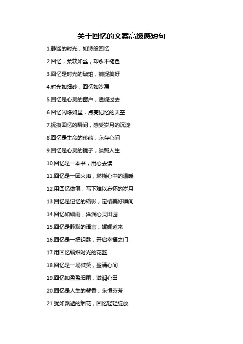 关于回忆的文案高级感短句-概述说明以及解释