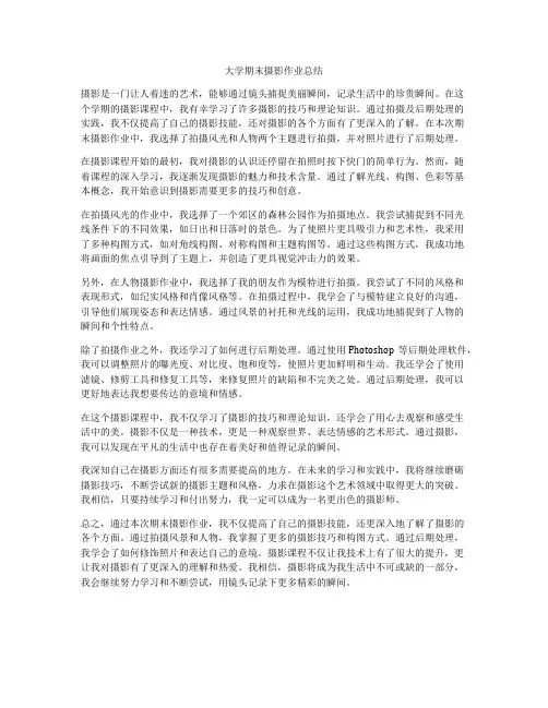 大学期末摄影作业总结