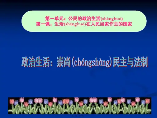 高一政治课件113政治生活崇尚民主与法制新必修2