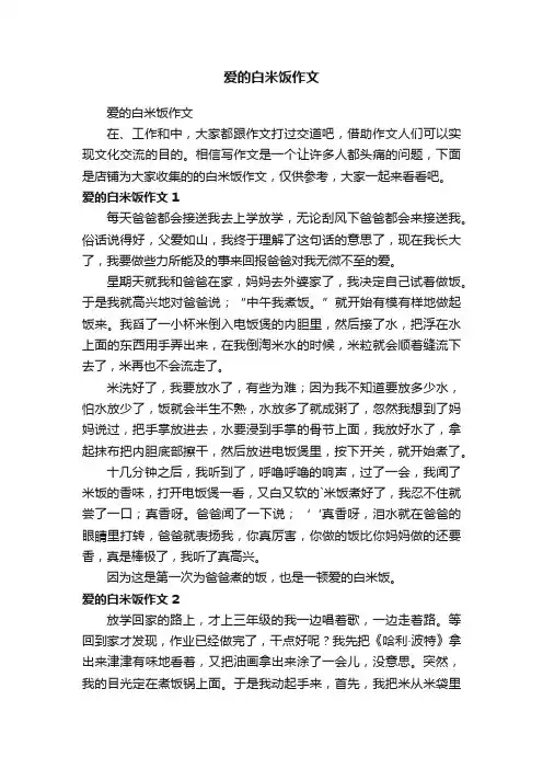 爱的白米饭作文