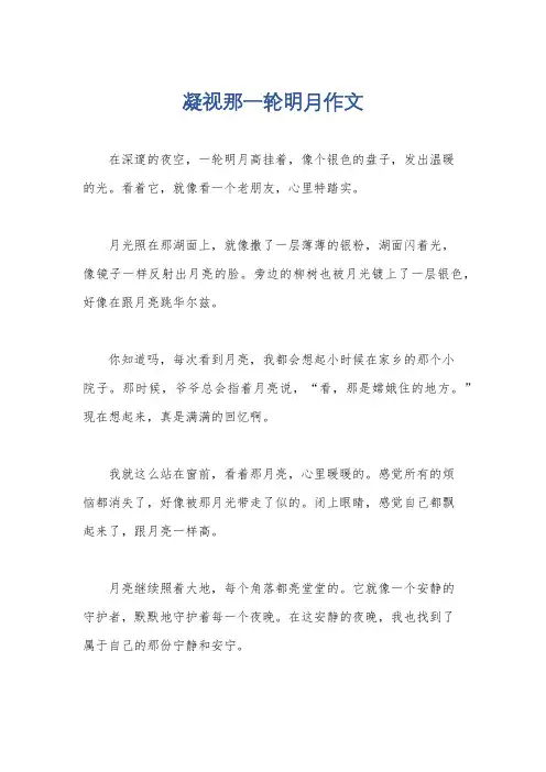 凝视那一轮明月作文