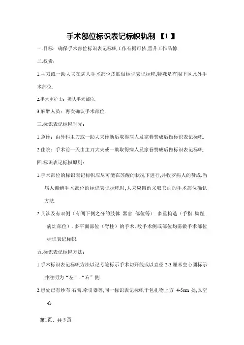 手术部位标记制度