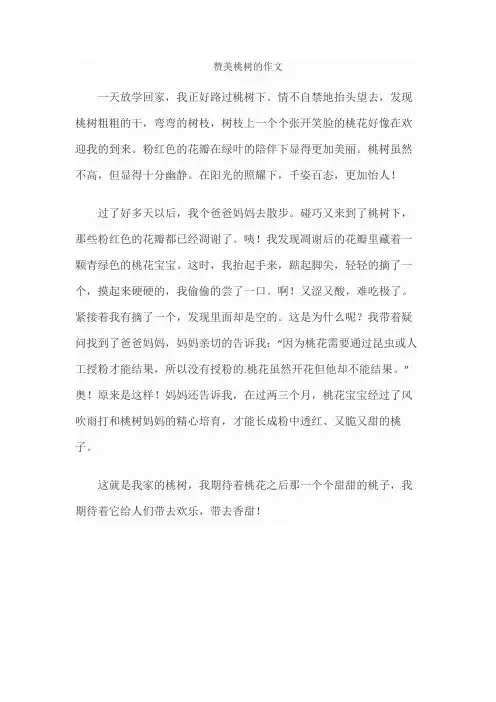 赞美桃树的作文