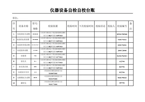 自检自校台账
